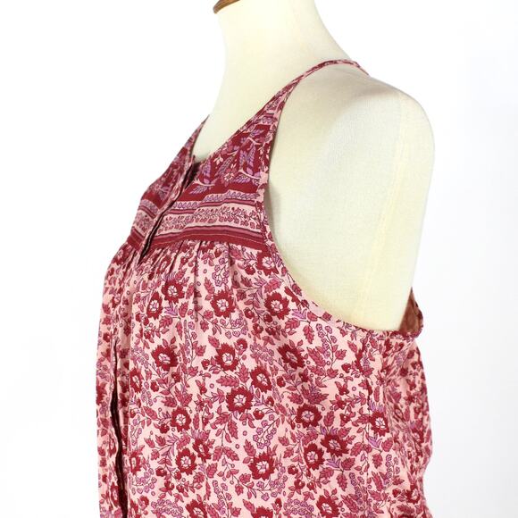 Faherty Adella Floral Sleeveless Jumpsuit Sun Up Block Pink Floral Racerback NEW - Picture 4 of 6